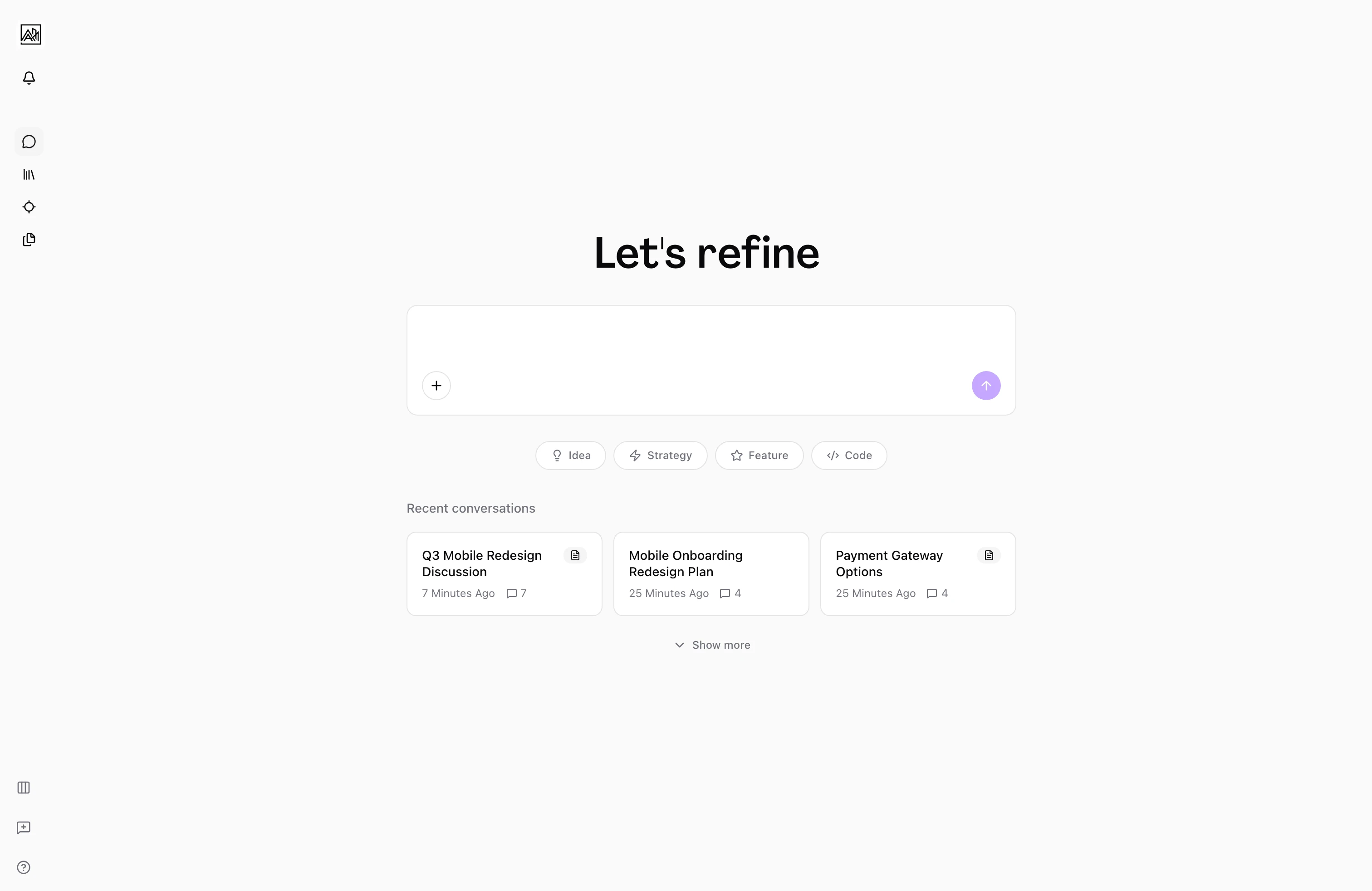 Hamster Studio home view showing the sidebar navigation and workspace layout