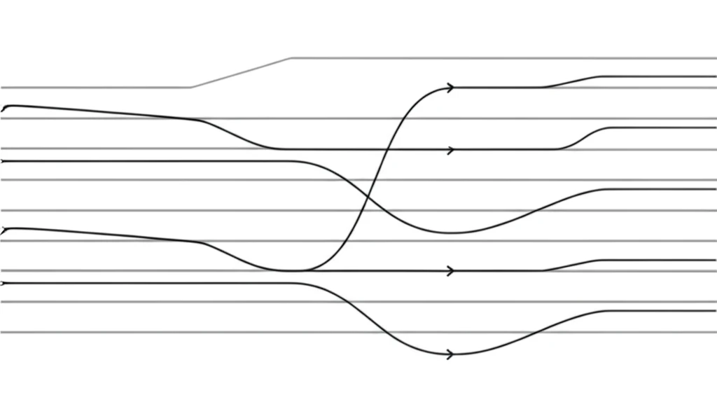 A person working at a desk with multiple screens showing conversation interfaces