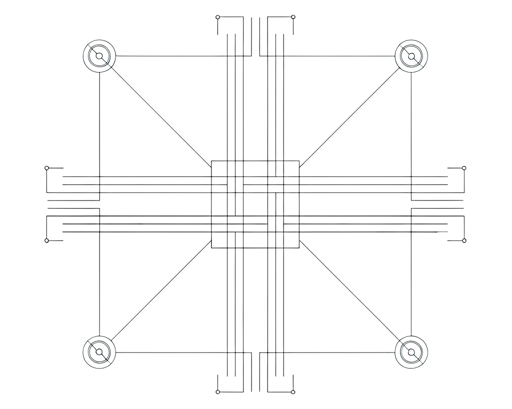 An abstract network of connected nodes and lines representing integrations