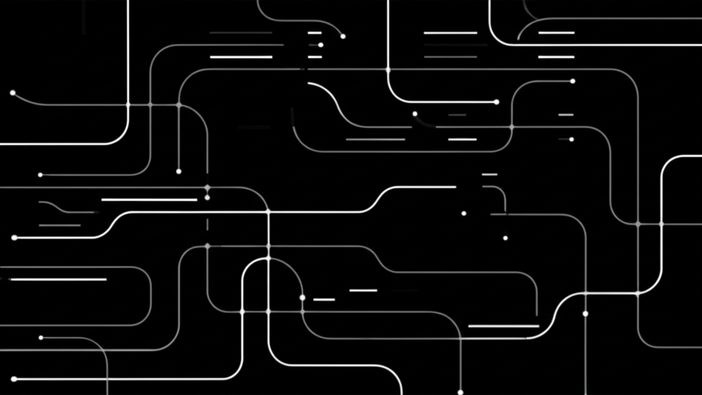A glowing digital visualization of interconnected data points and pathways